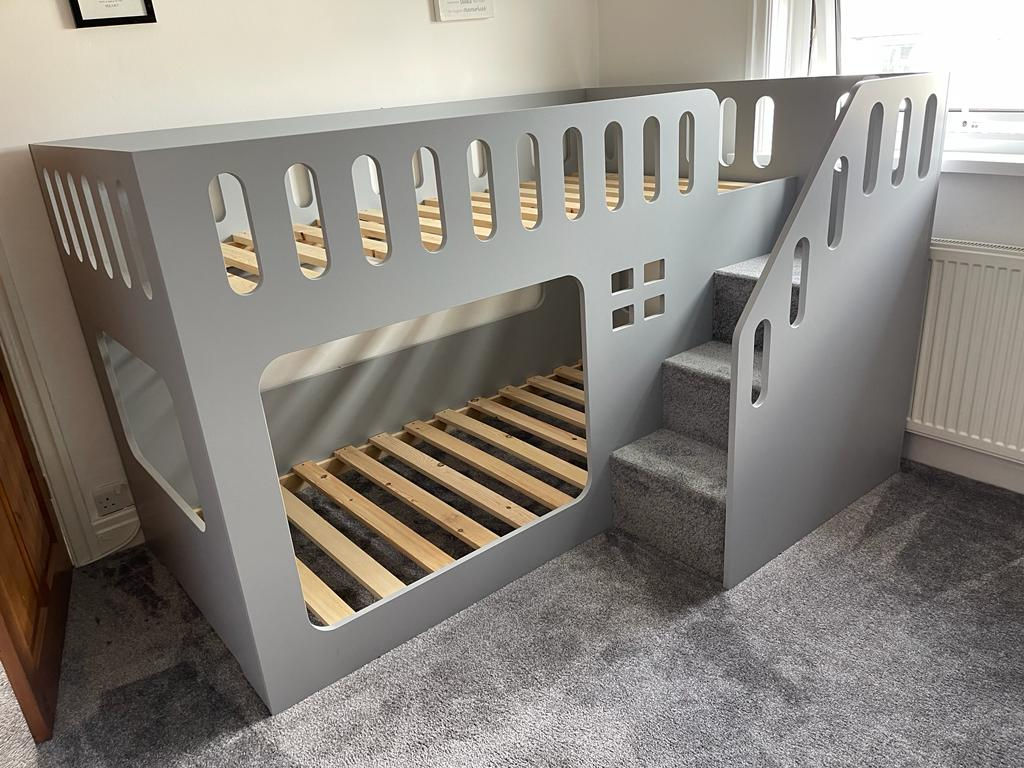 Mid-Sleeper Height Bunk Bed (lots of pattern choices & any colours)