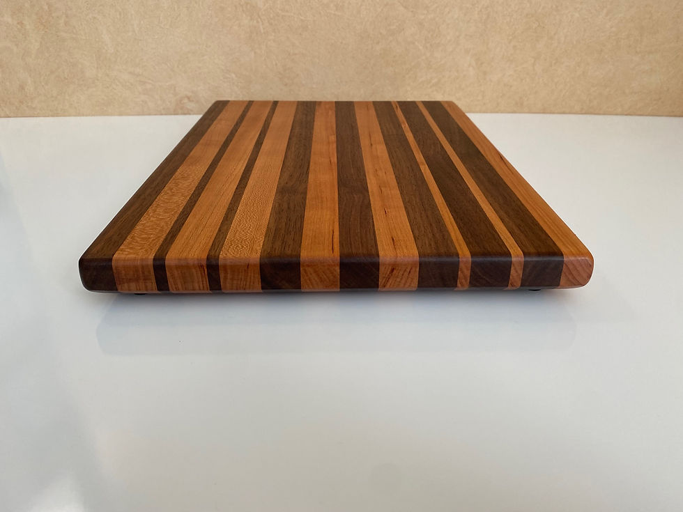 Thumbnail: Walnut and Cherry Edge Grain Cutting Board-Large w/feet
