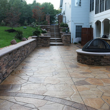 Stamped Concrete Fire Pits Greystone Masonry, Inc. Stafford, VA