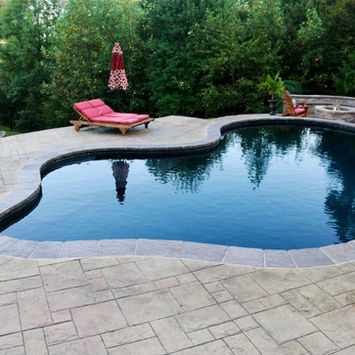 Stamped Concrete Pool Decks by Greystone Masonry