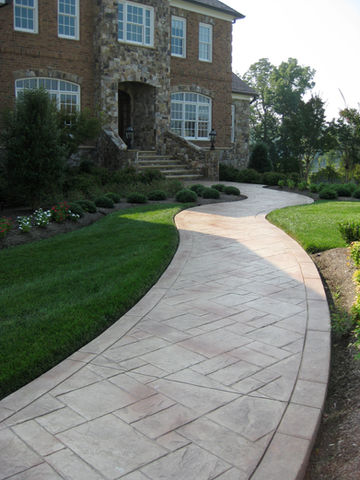 Stamped Concrete Walkways by Greystone Masonry