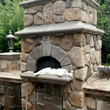 Stamped concrete outdoor kitchen designs by Greystone Masonry