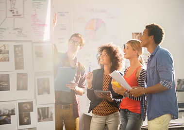 Young people in a strategy meeting