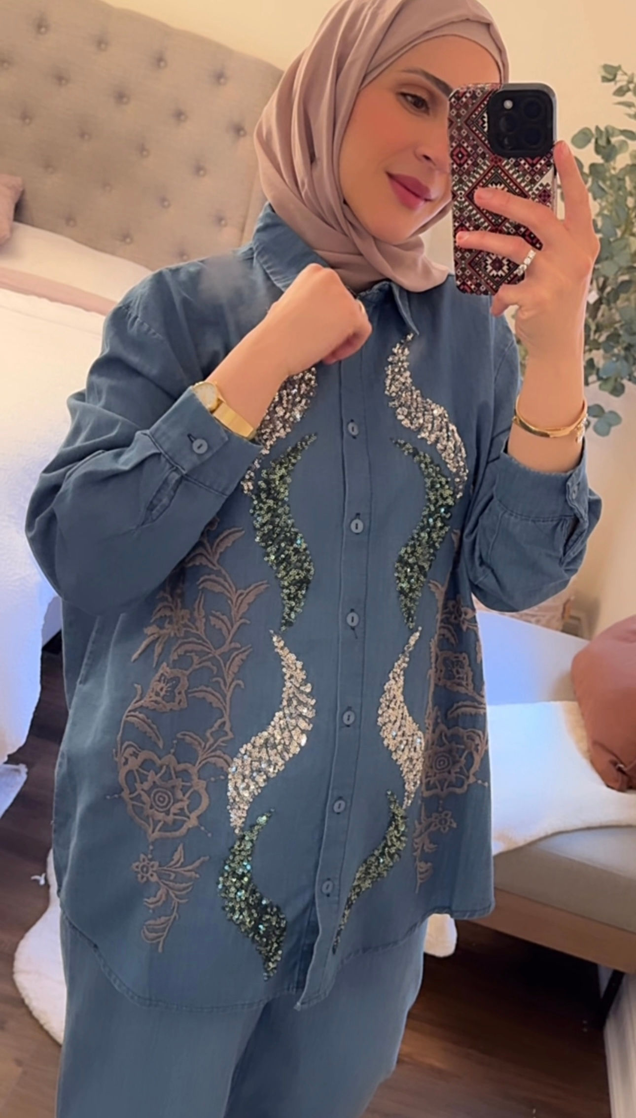 Light Tencel Embroidered New Set - 2 Pieces