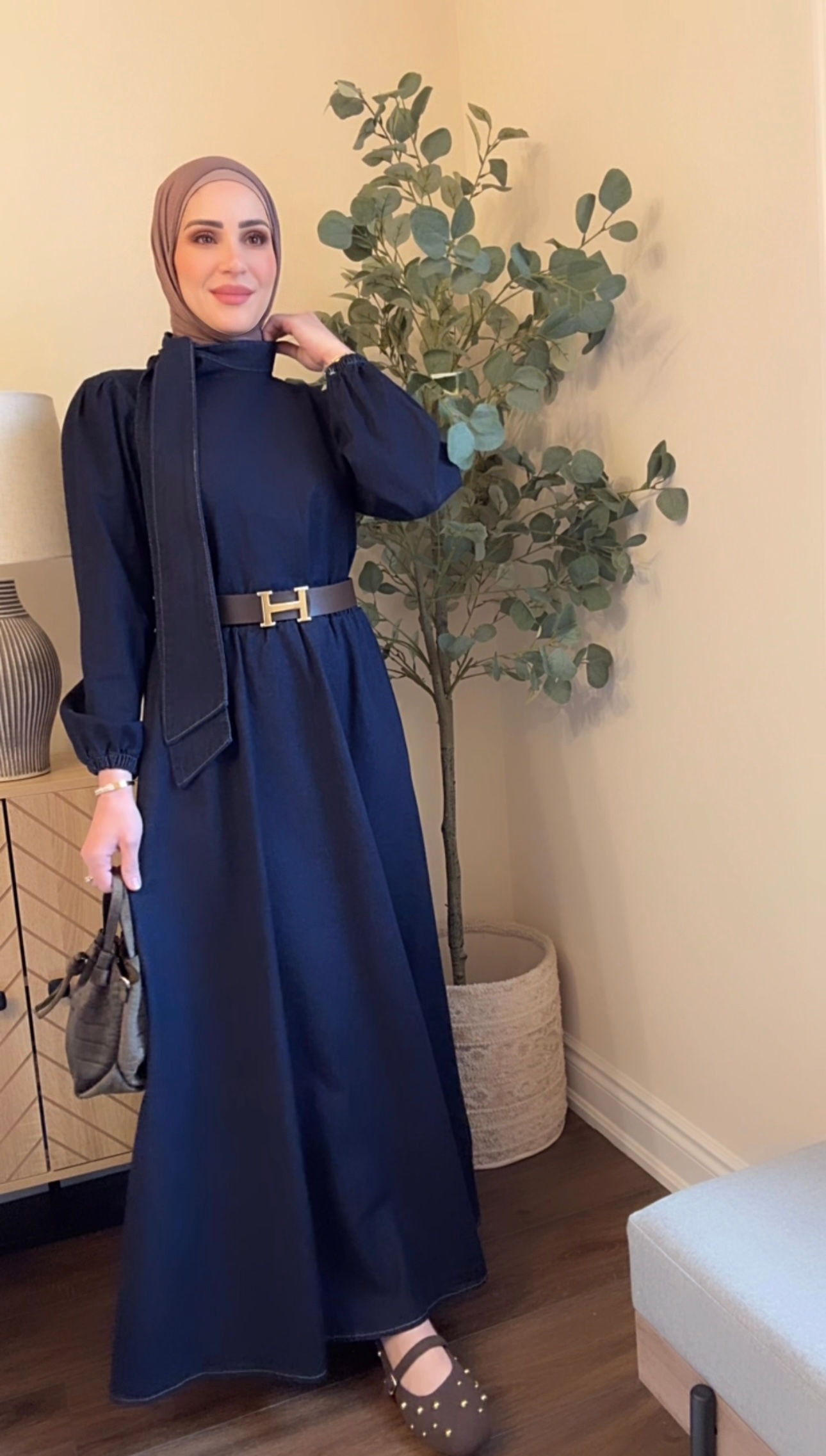 Modest Denim Two-Piece Skirt Set