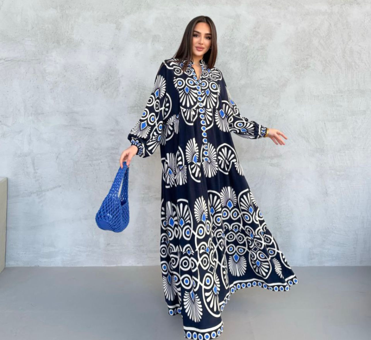 Bold & Breezy Summer Dress - Navy Blue