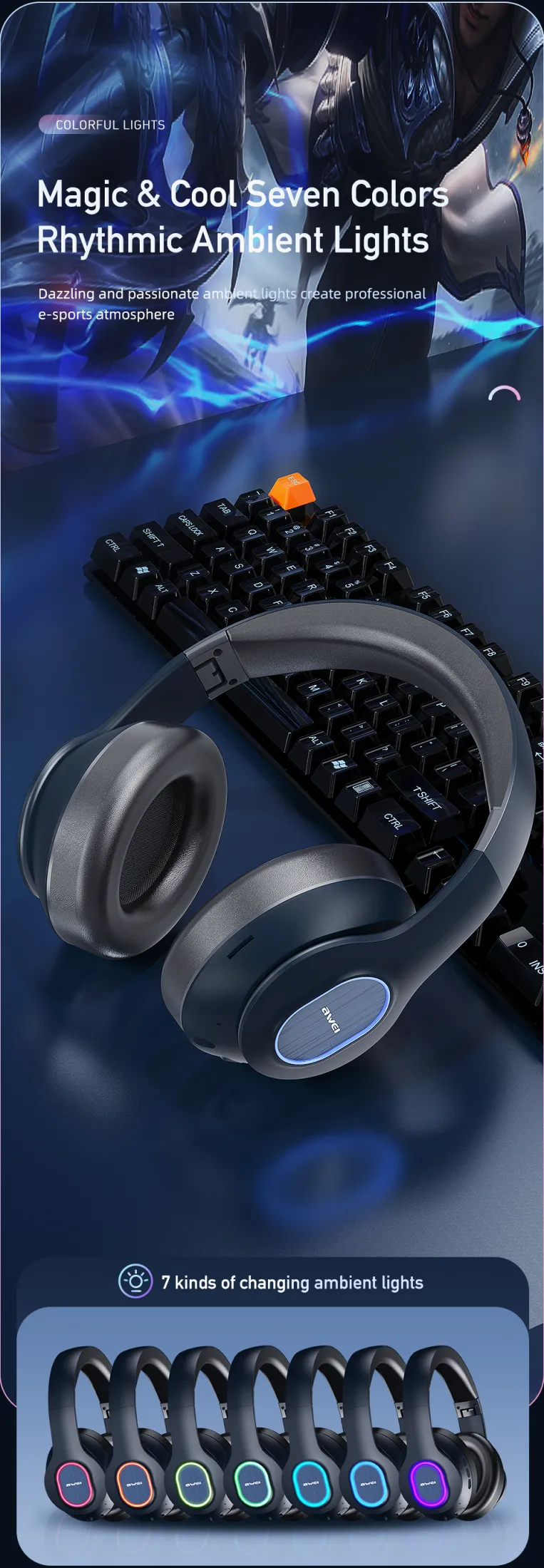 Thumbnail: AWEI A100BL Bluetooth Headset