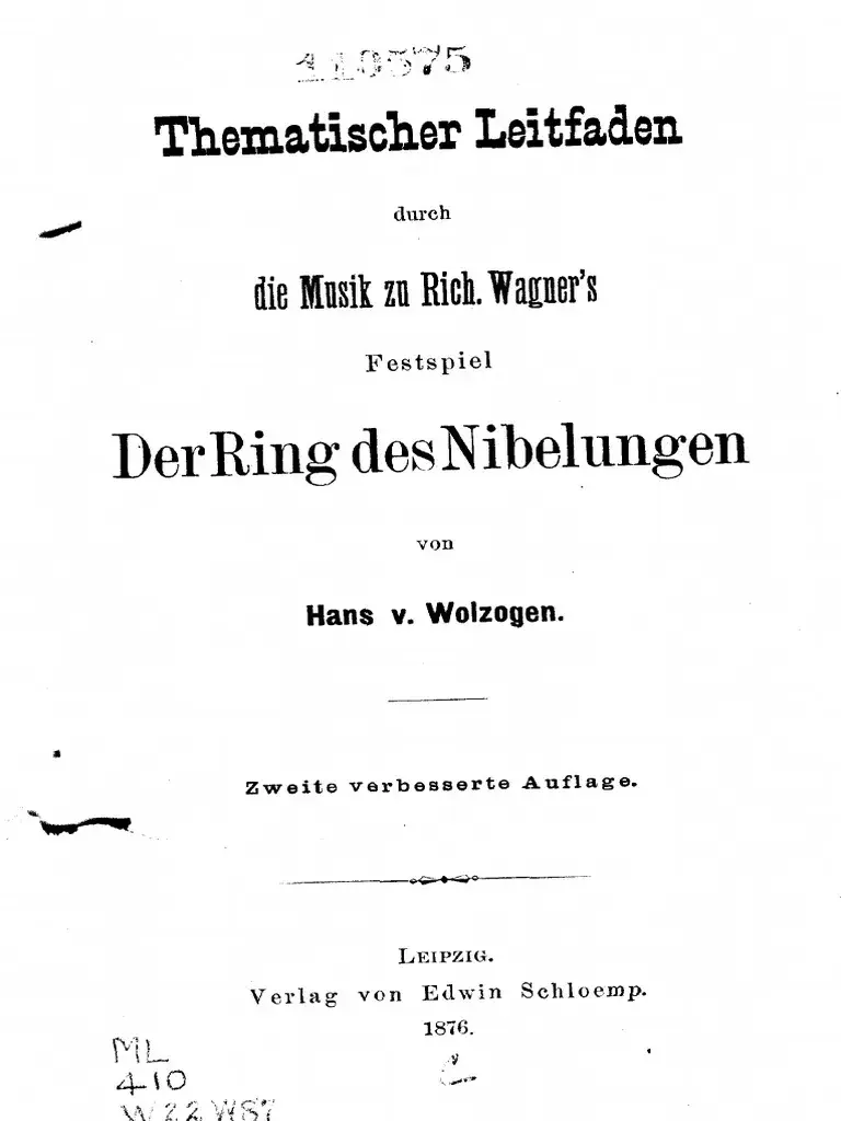 Wolzogens Führer der Leitmotive des Rings des Nibelungen