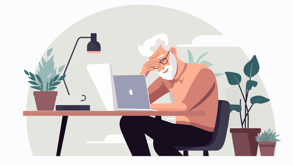 an overwhelmed senior