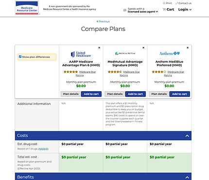 You can compare plans side by side in order to get a better understanding of the small differences some plans have to others!