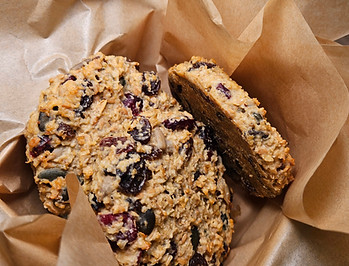 Box of granola rounds, granola cookies