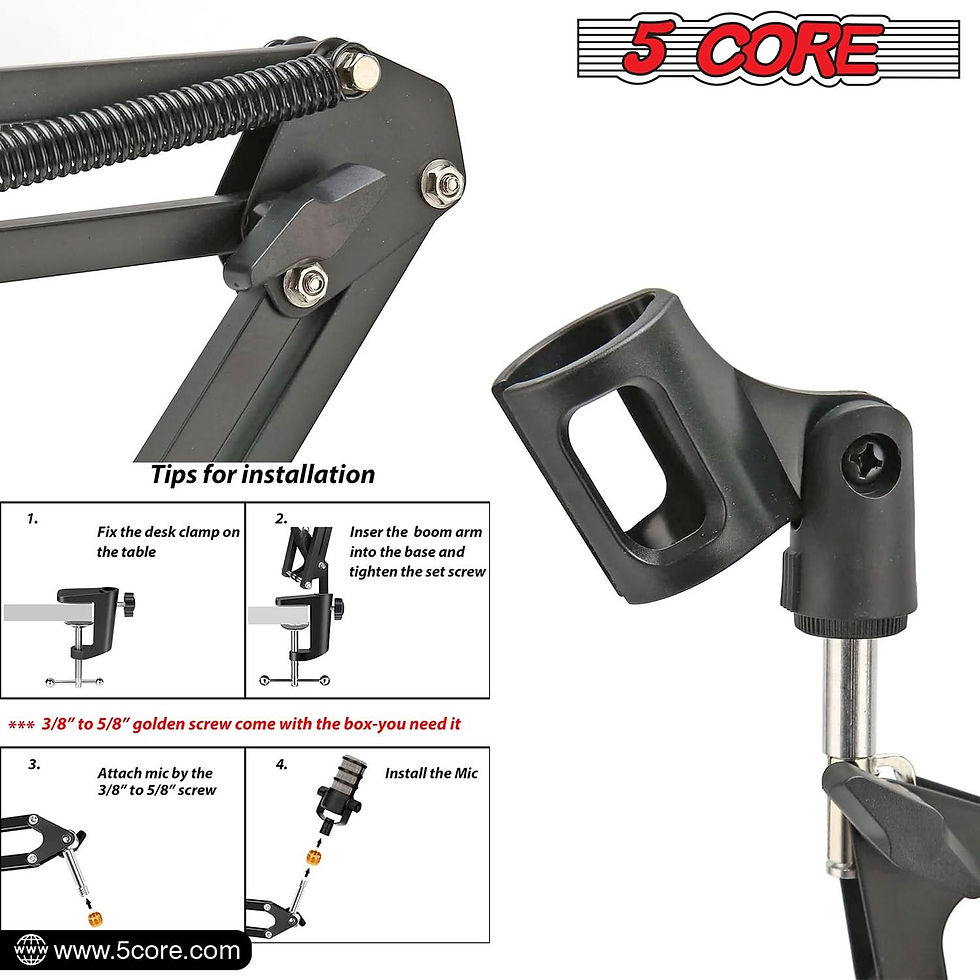 Miniatura: 5Core Microphone Boom Arm Desk Mic Stand Adjustable Clamp Suspension Boom Stands