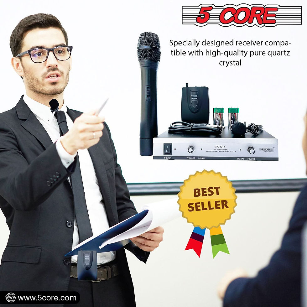 Miniatura: 5Core Wireless Microphone VHF Handheld Microfono Inalambrico & 1 Collar Mic + Re