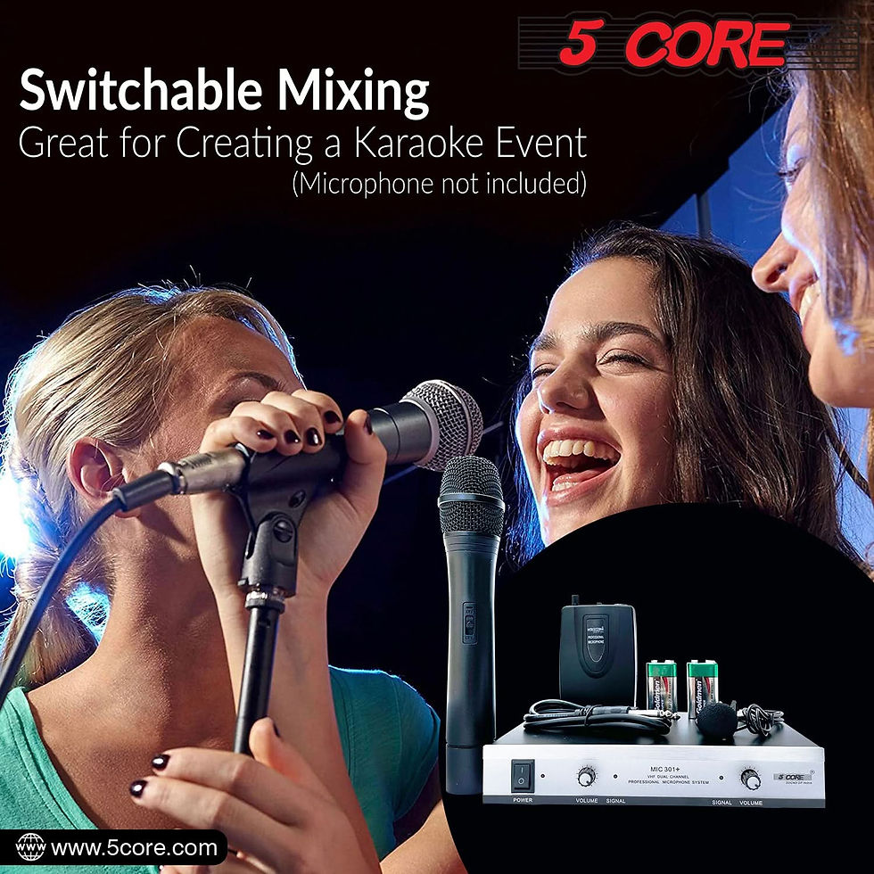 Miniatura: 5Core Wireless Microphone VHF Handheld Microfono Inalambrico & 1 Collar Mic + Re