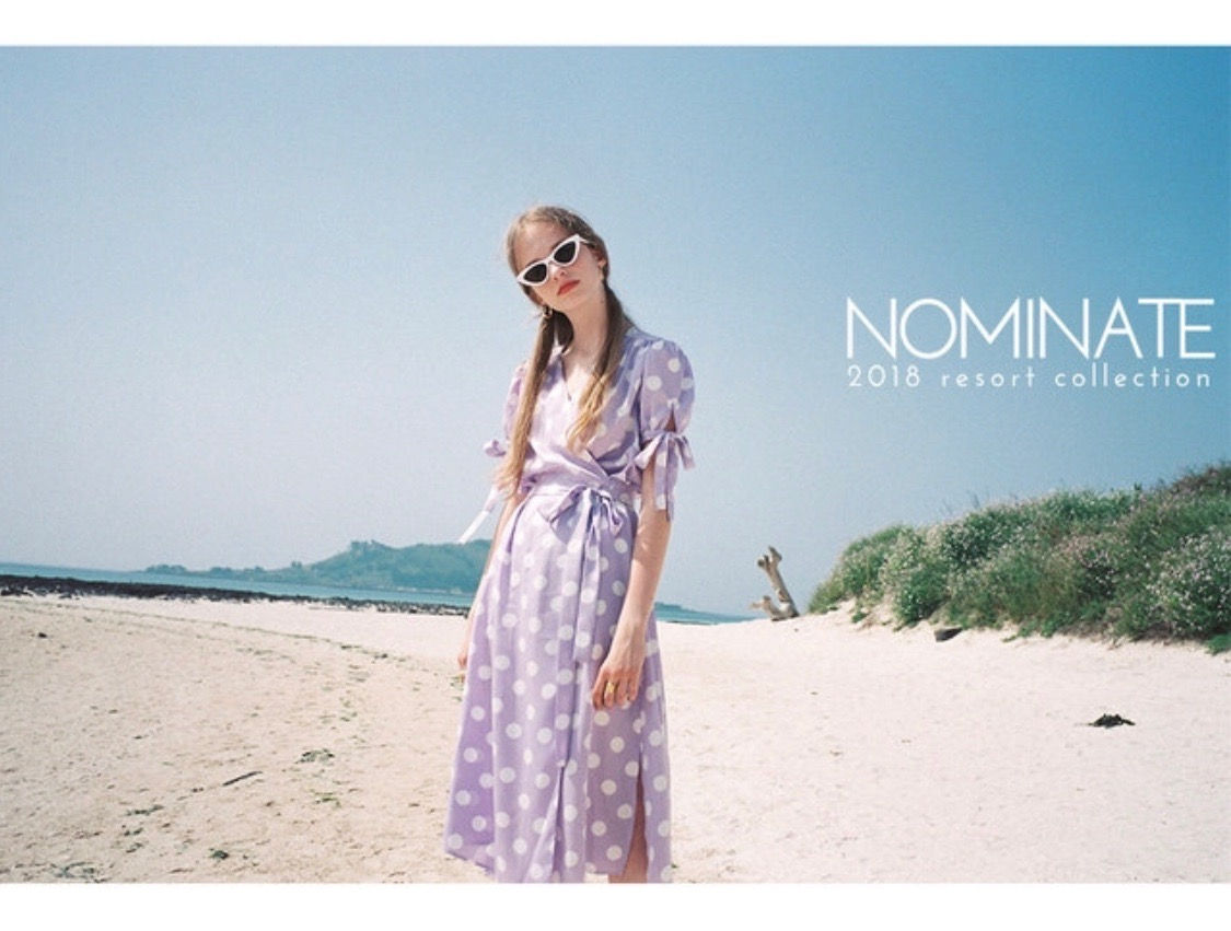 NOMINATE BIG DOT WRAP ONEPIECE LAVENDER