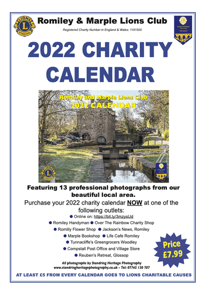 Lions Charity Calendar 2022 flyer v8