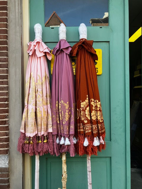 Thumbnail: Old rose antique pink Balinese parasols