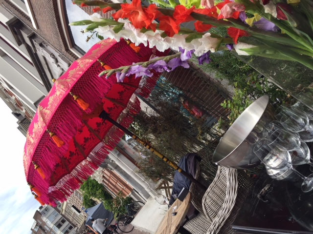 Thumbnail: Pink orange balinese parasol in unique design