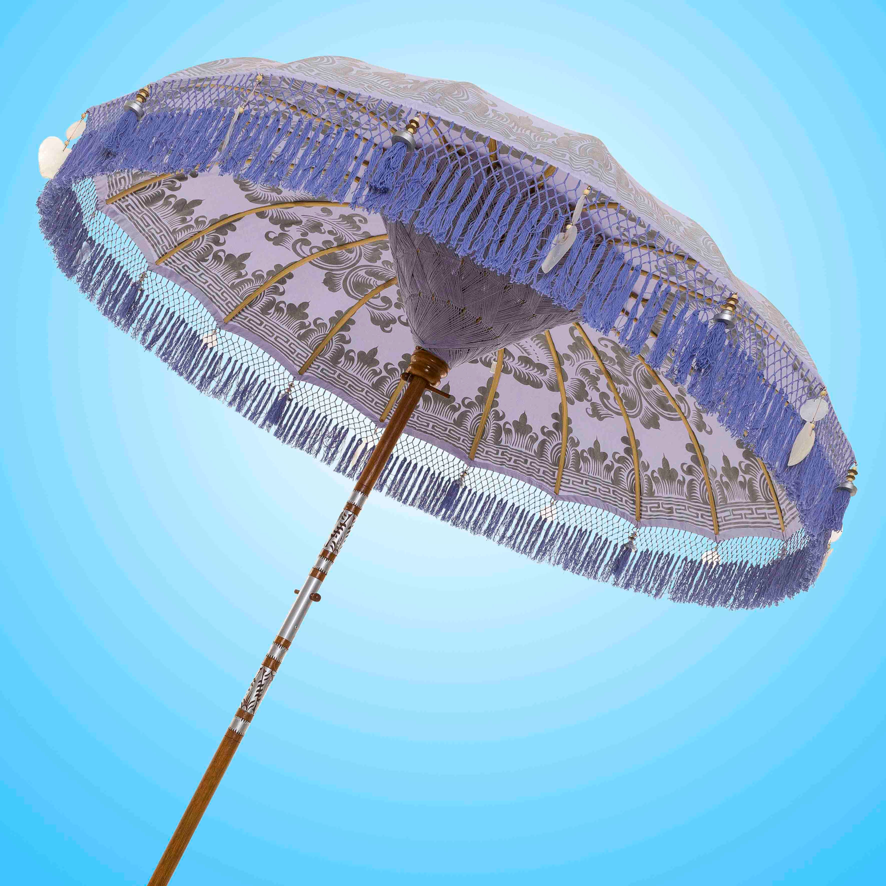 Purple Bali Parasol silver finishings