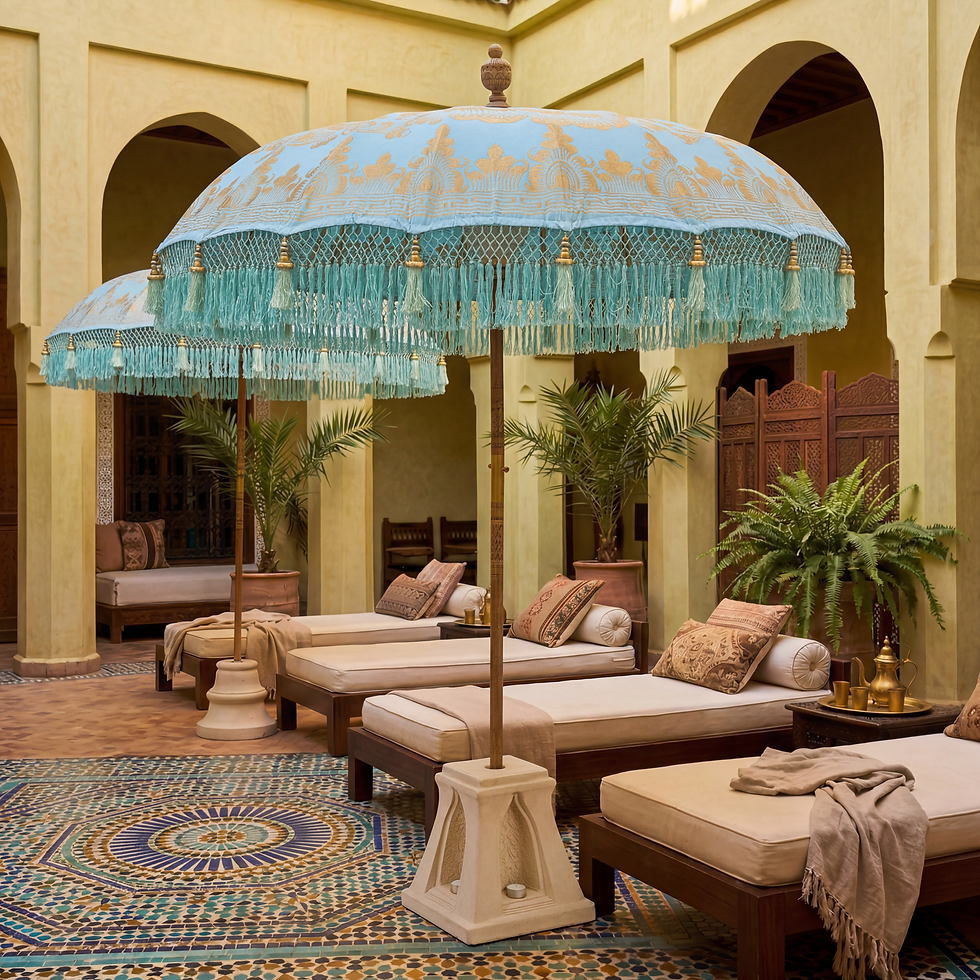 Blauwe Bali Parasol