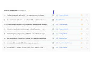 Edição de questões