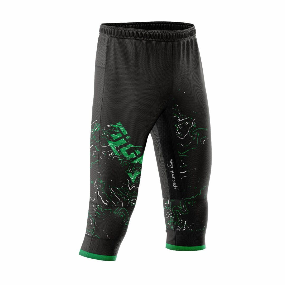 Pantalon PRO Pant Hybrid 3/4 SIGN - Adulte noir et vert map
