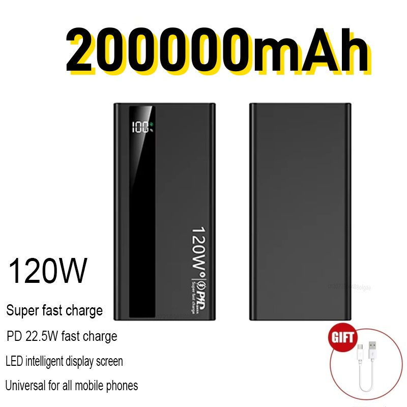 Thumbnail: 500000mAh Power Bank 120W Fast Charging Large Capacity Power Bank PD 20W Suitabl