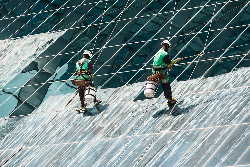 Window Cleaners Working