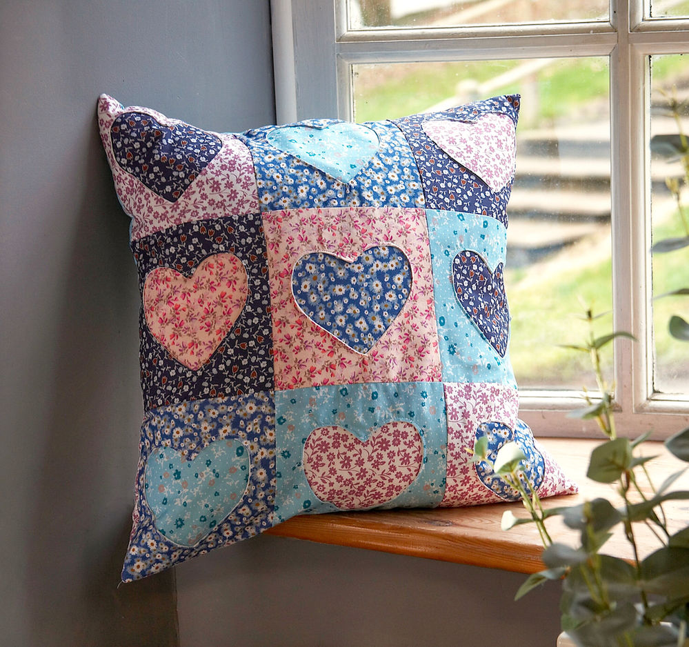 How To Sew A Reverse Applique Heart Cushion Cover