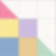 Pastel patchwork split nine quilt blocks in pink, yellow, lavender, blue, tan and mint on a white background.