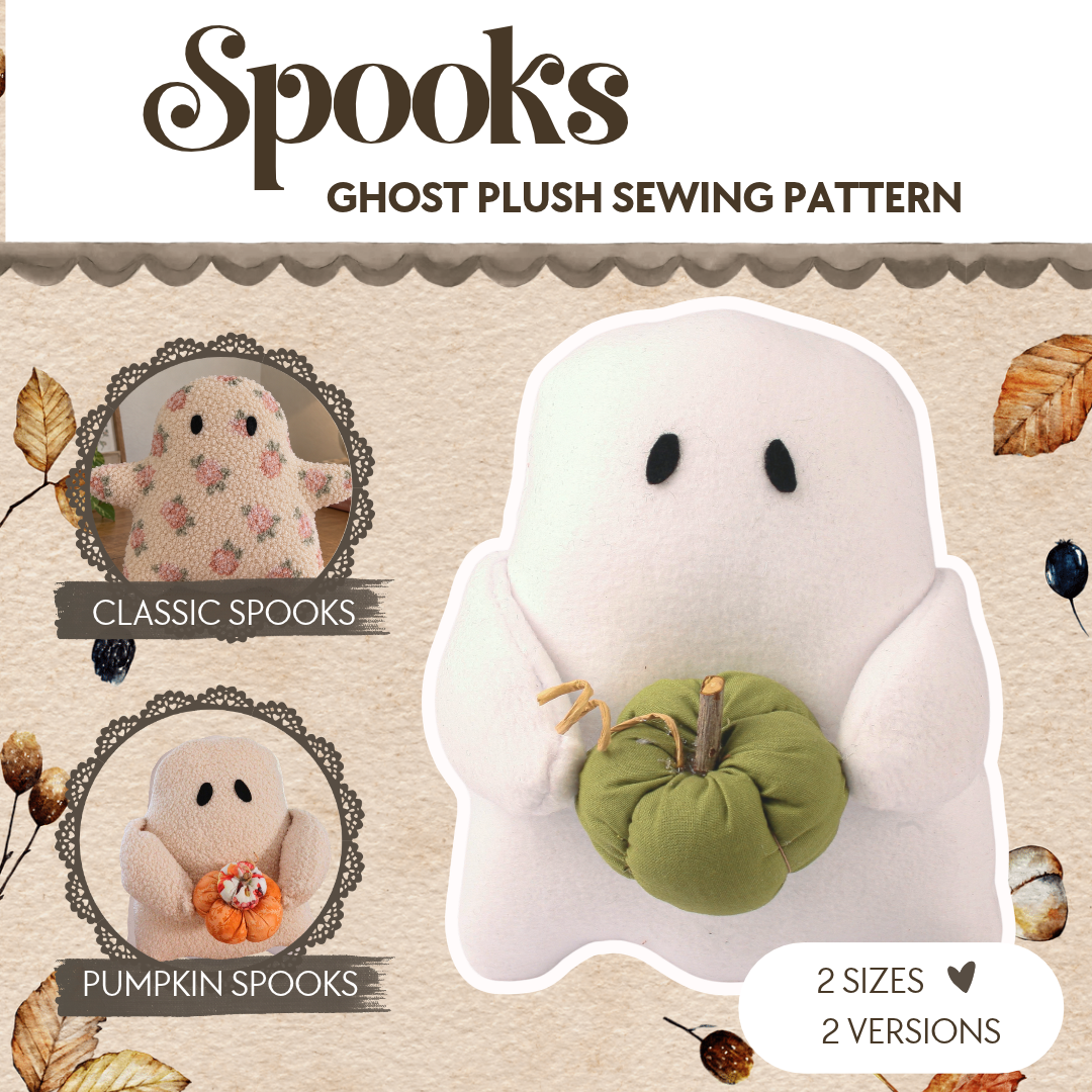 Ghost Plush Sewing Pattern PDF | Spooks Plushie Pattern | 2 Sizes
