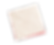 Folded cream floral fabric square on a black background, with a red edge visible along the bottom and side.