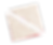 Two pale floral paper triangles with red edges on a black background, arranged diagonally.