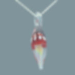 Ladies glass mushroom pendant on a silver chain