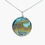 Миниатюра: blue sea inspired bead pendant on silver chain