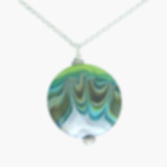 Green and Blue Ebbing tide inspired pendant