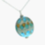 Ladies blue sea inspired pendant on silver chain