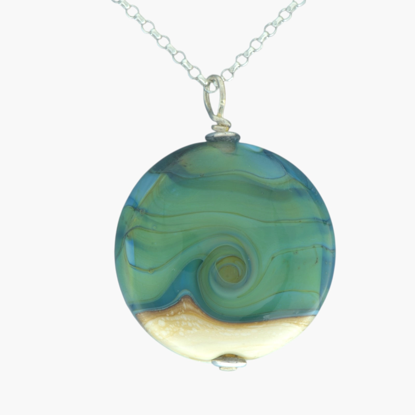 Cornish Glass Sea Pendant