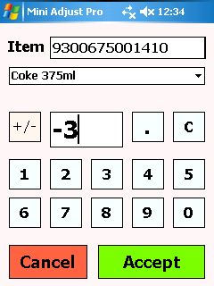 Thumbnail: Mini Adjust Stock Sql data entry