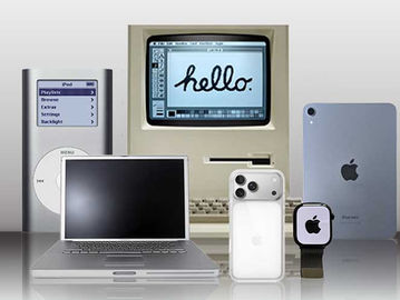 Ilustrasi produk-produk Apple.