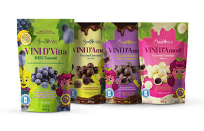 Embalagens Stand Up Pouch para uvas congeladas.