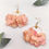 Miniature : Boucles d'oreilles créoles fleuries rose clair Roselyne