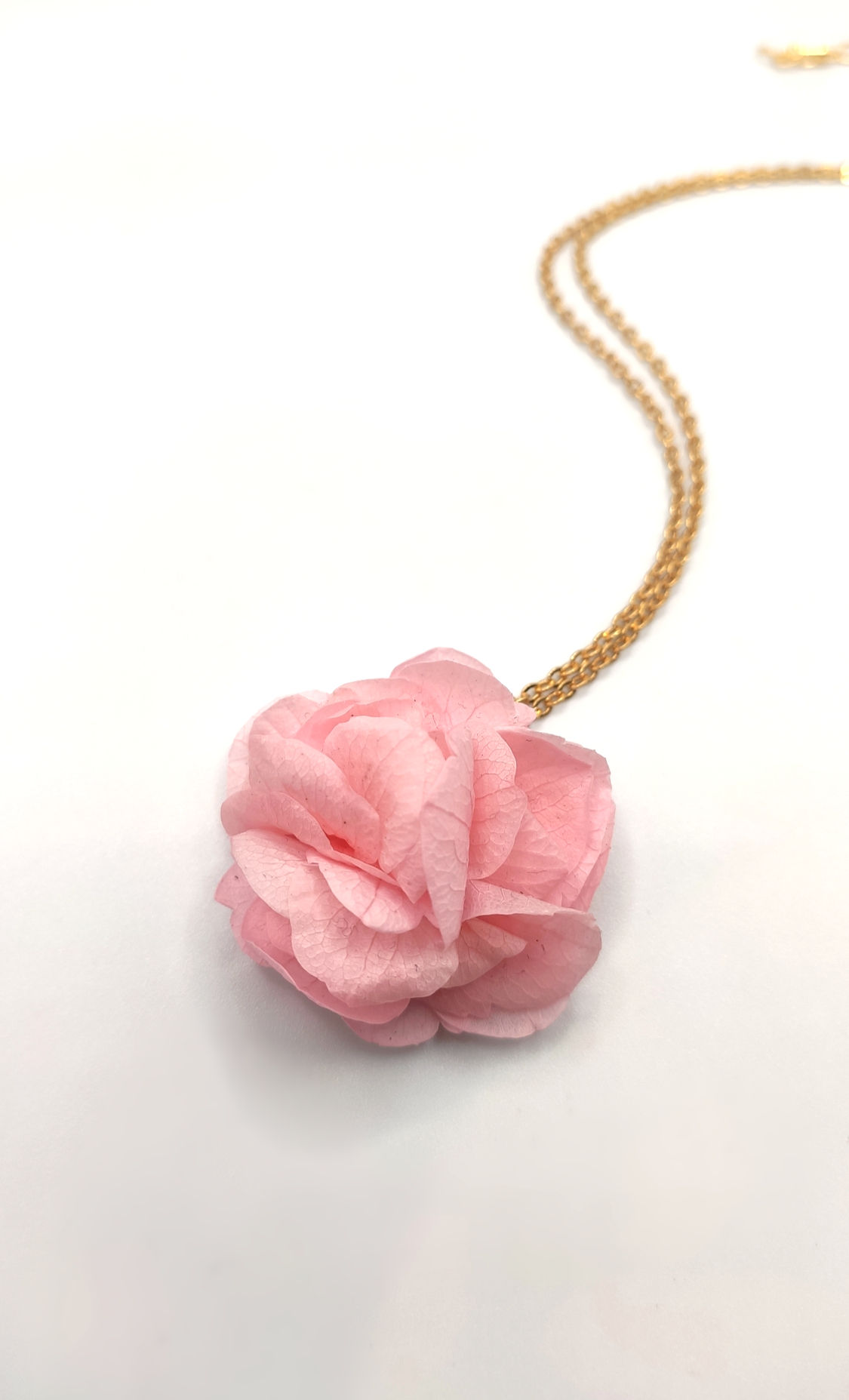 Collier fleuri rose en hortensia, Sakura