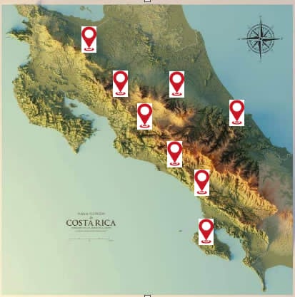 Plan des activités au Costa Rica