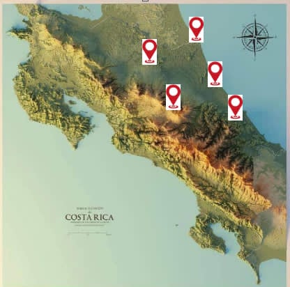 Carte du Costa Rica