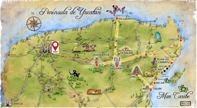 Plan des hébergements au Mexique