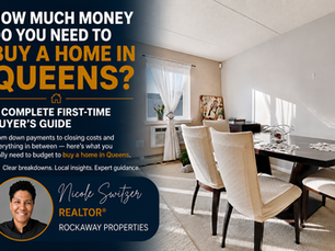How Much Money Do You Need to Buy a Home in Queens? Complete first-time homebuyer guide featuring Nicole Switzer, REALTOR®, with a bright dining room in a Queens home.