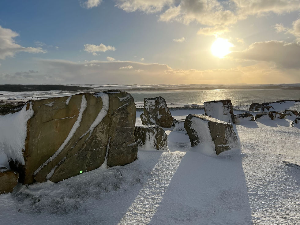 Snowy view of the bay