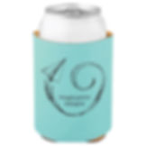 Customized/Personalized Teal Leatherette Koozie 3.75" Regular Beverage Holder