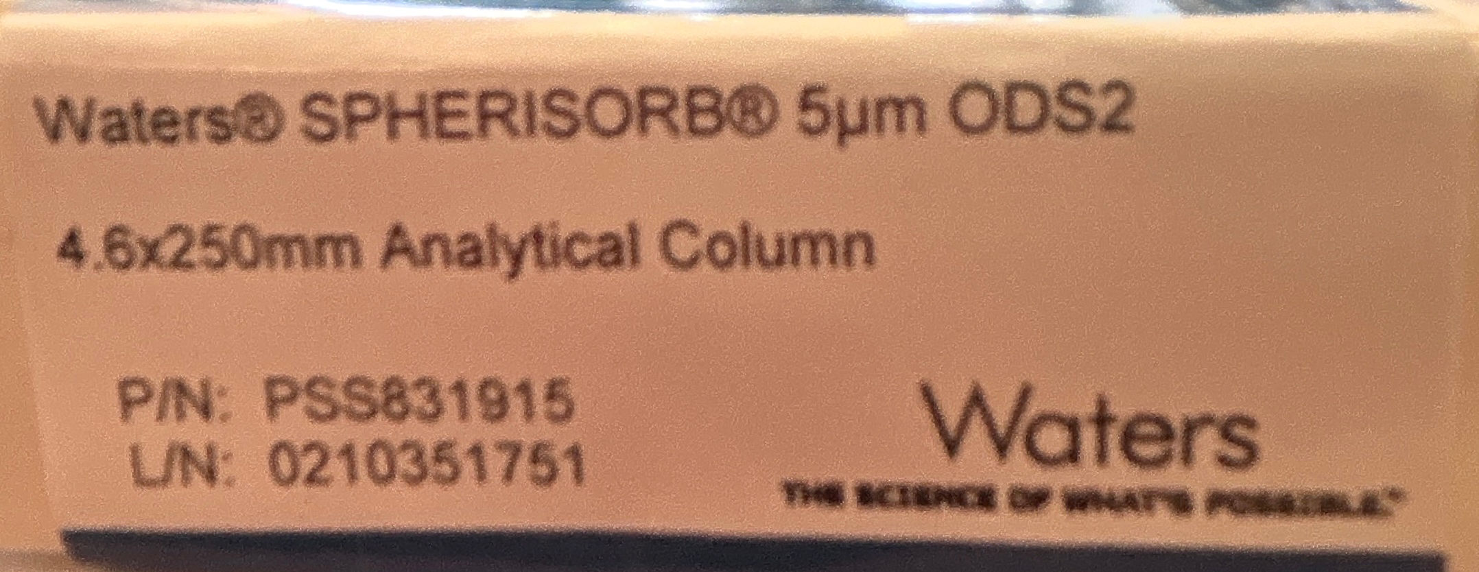 Colonne HPLC : Spherisorb 5um ODS2, 25CMX4.6MM INTL HAZAR